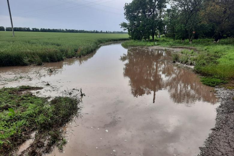 Поля на юге России частично утопают в воде